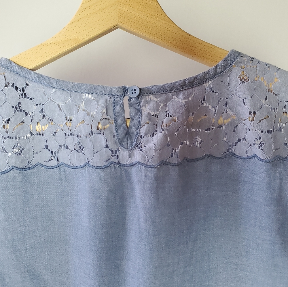 L.O.G.G. H&M GIRLS BLUE LACE TOP SIZE 9/10Y - Picture 5 of 6